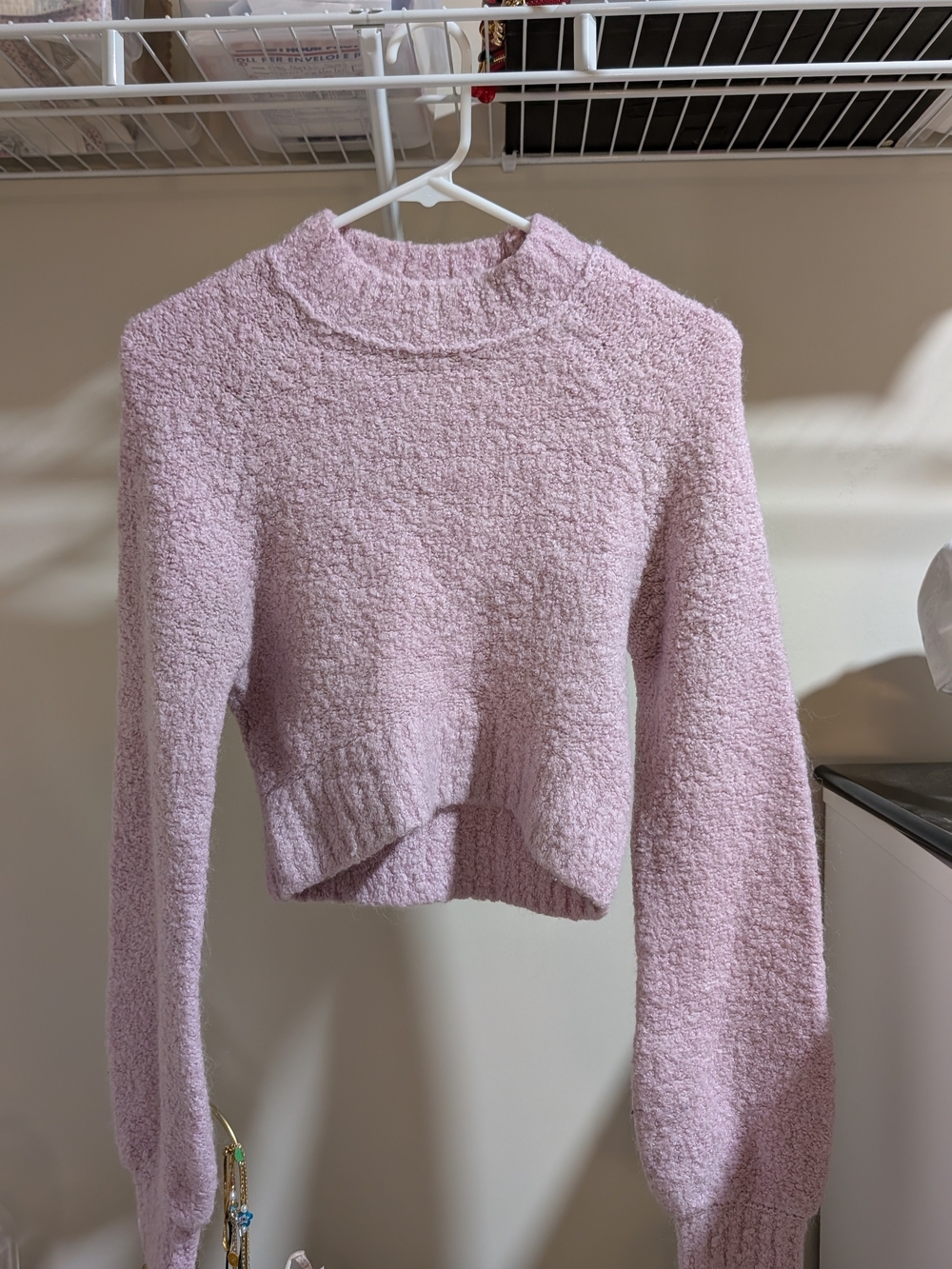 Urban Outfitters Light Purple Plush Cropped Sweater